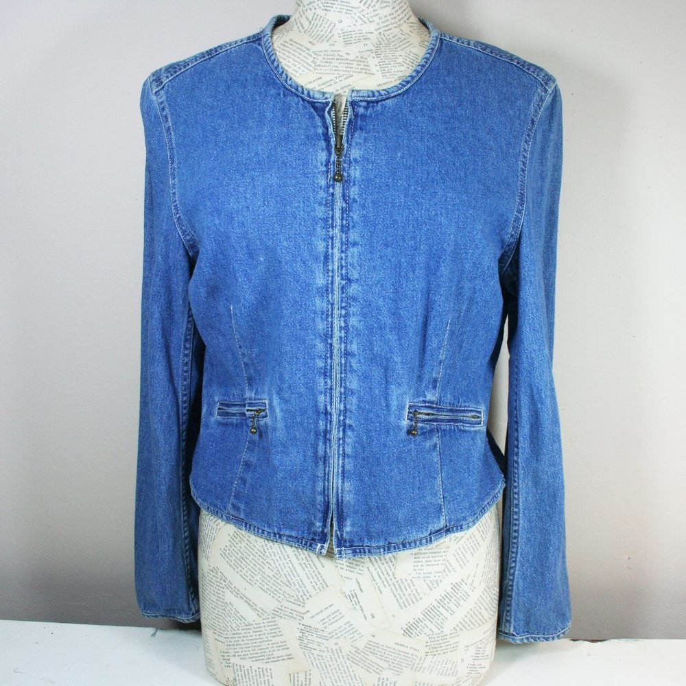 Vintage 1990's Lizwear Cropped Denim Jacket